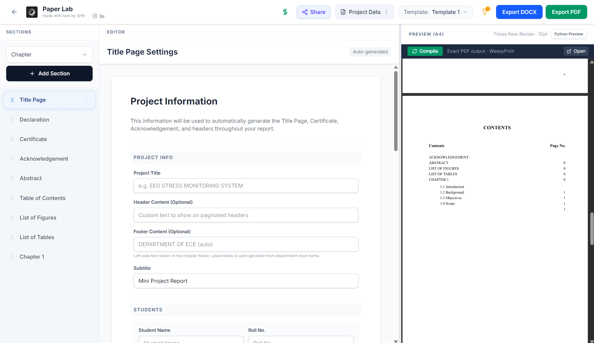 PaperLab Workspace Preview