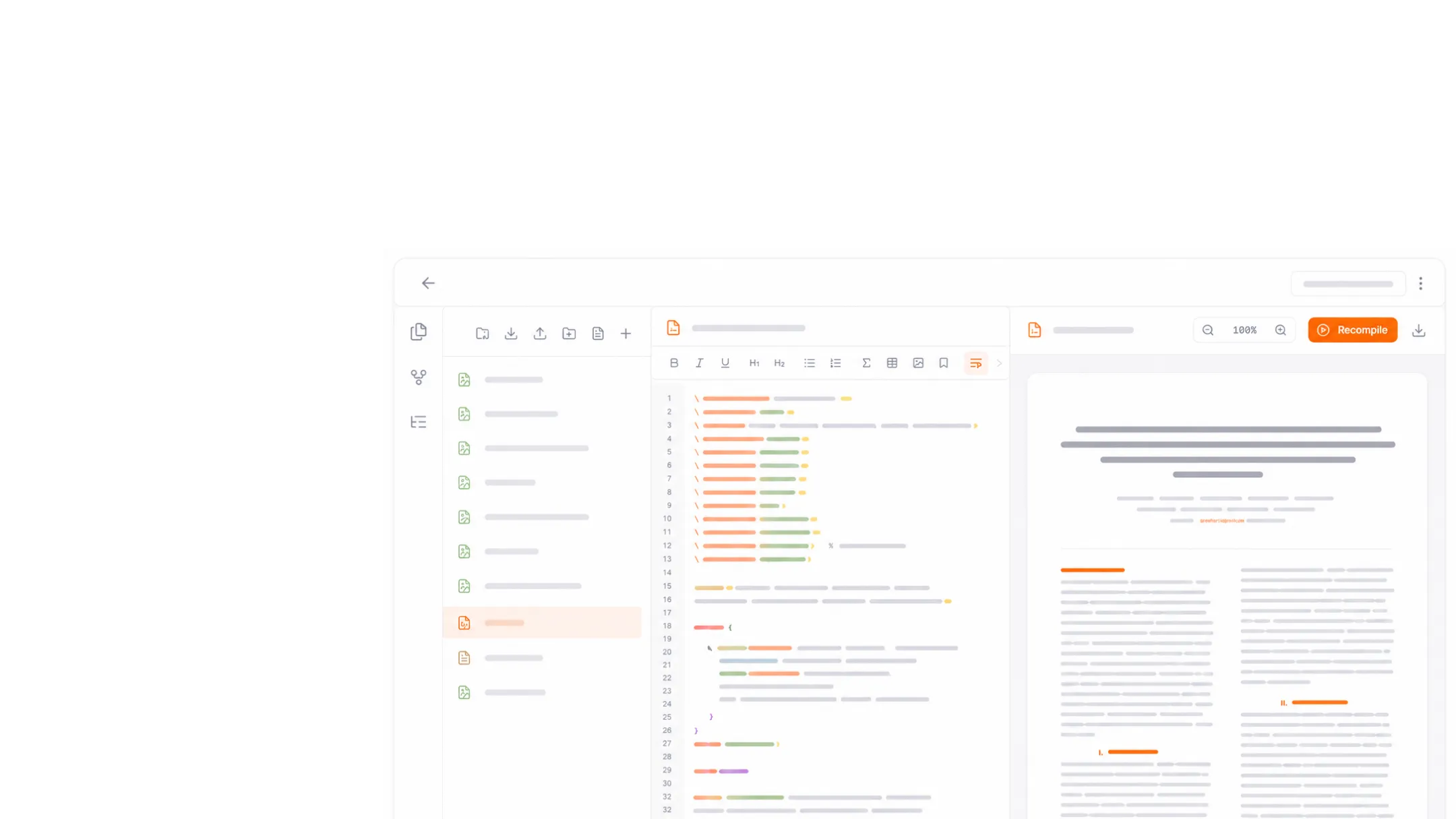 Live A4 preview and Monaco editor background